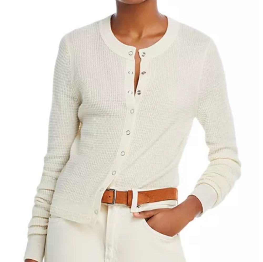 Re/Done Waffle Knit Slim Sweater